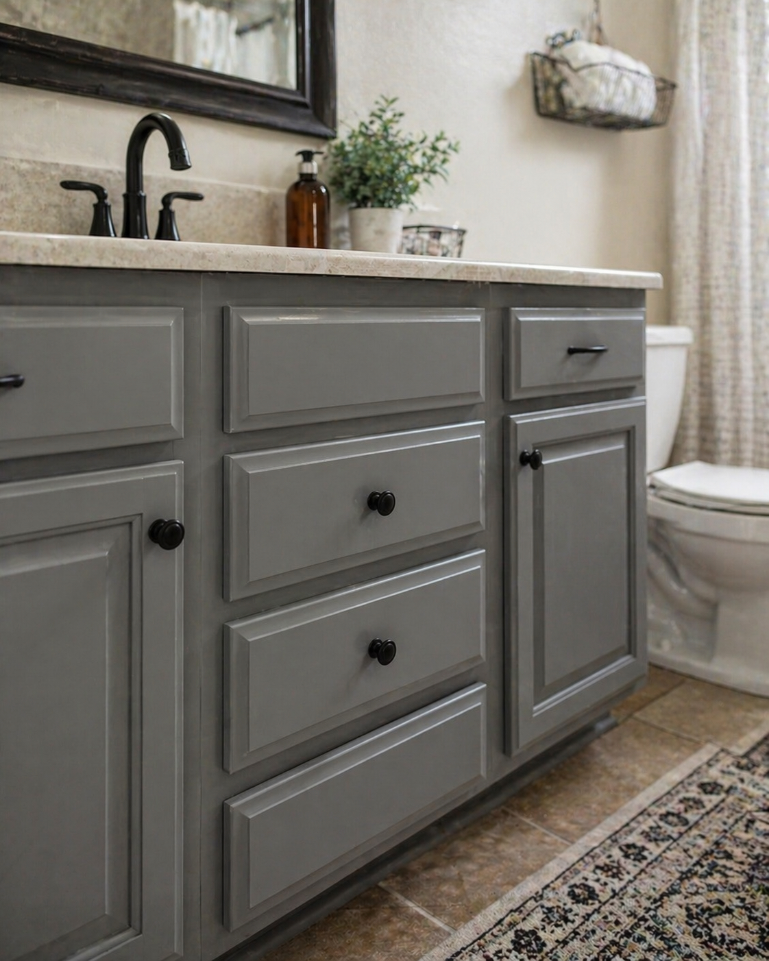 Bathroom vanity refinishing